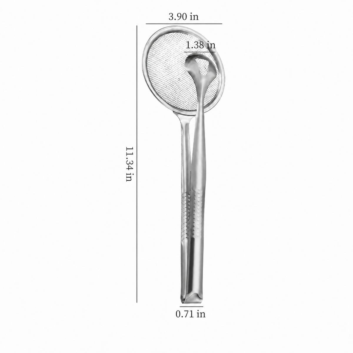 2-in-1 Stainless Steel Oil Strainer Tong