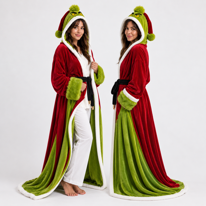 Heated Christmas Hooded Cloak, USB Heated Wearable Blanket Robe