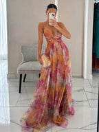 Women's Floral Maxi Dress in Floral for Date Night