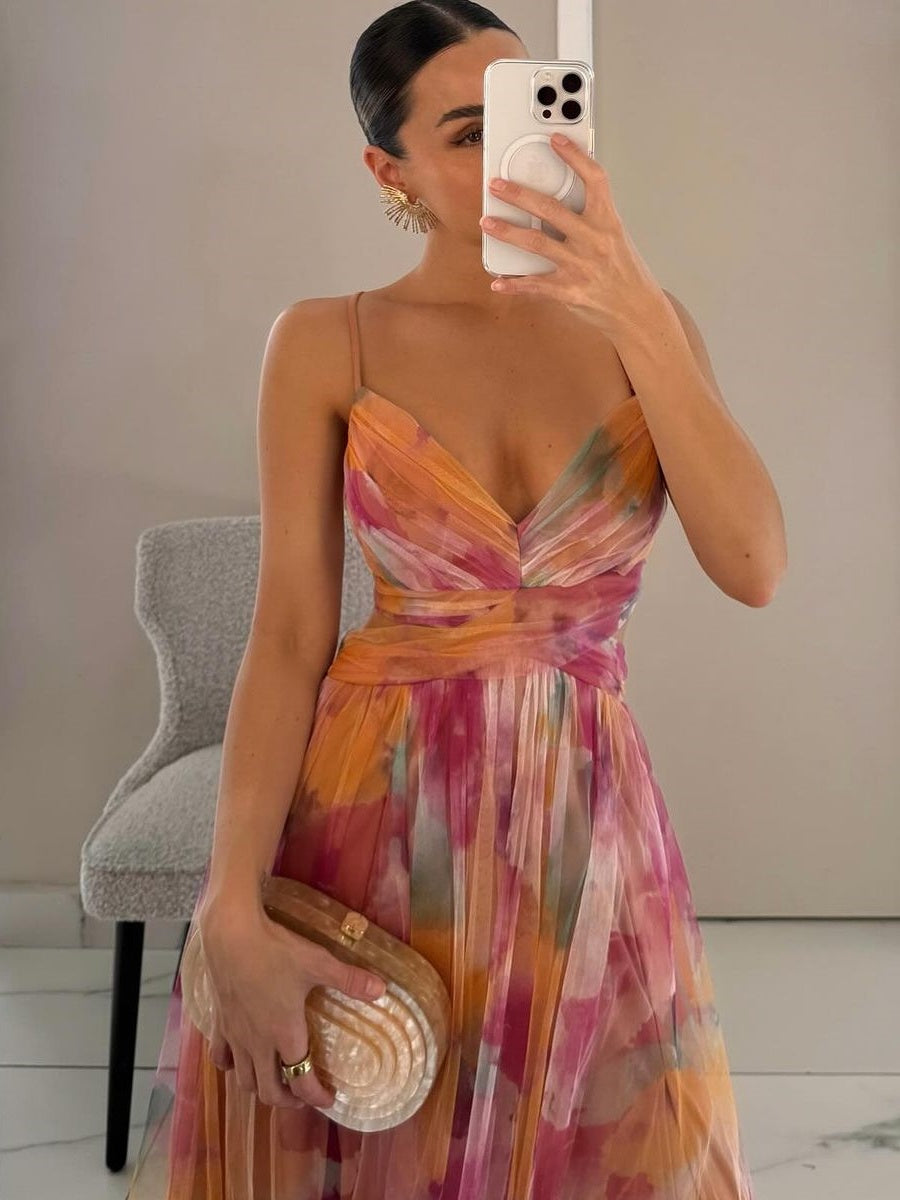 Women's Floral Maxi Dress in Floral for Date Night
