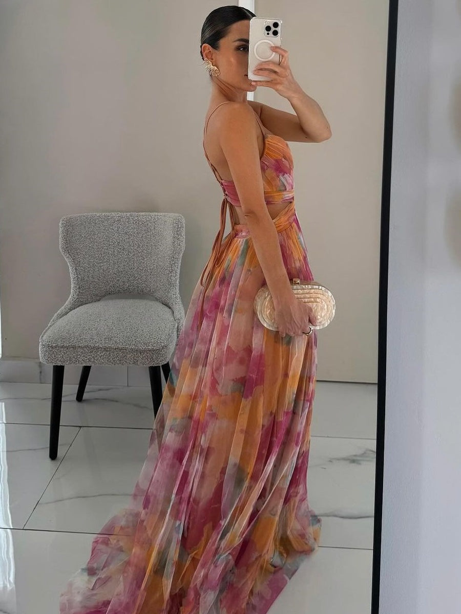 Women's Floral Maxi Dress in Floral for Date Night