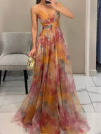 Women's Floral Maxi Dress in Floral for Date Night