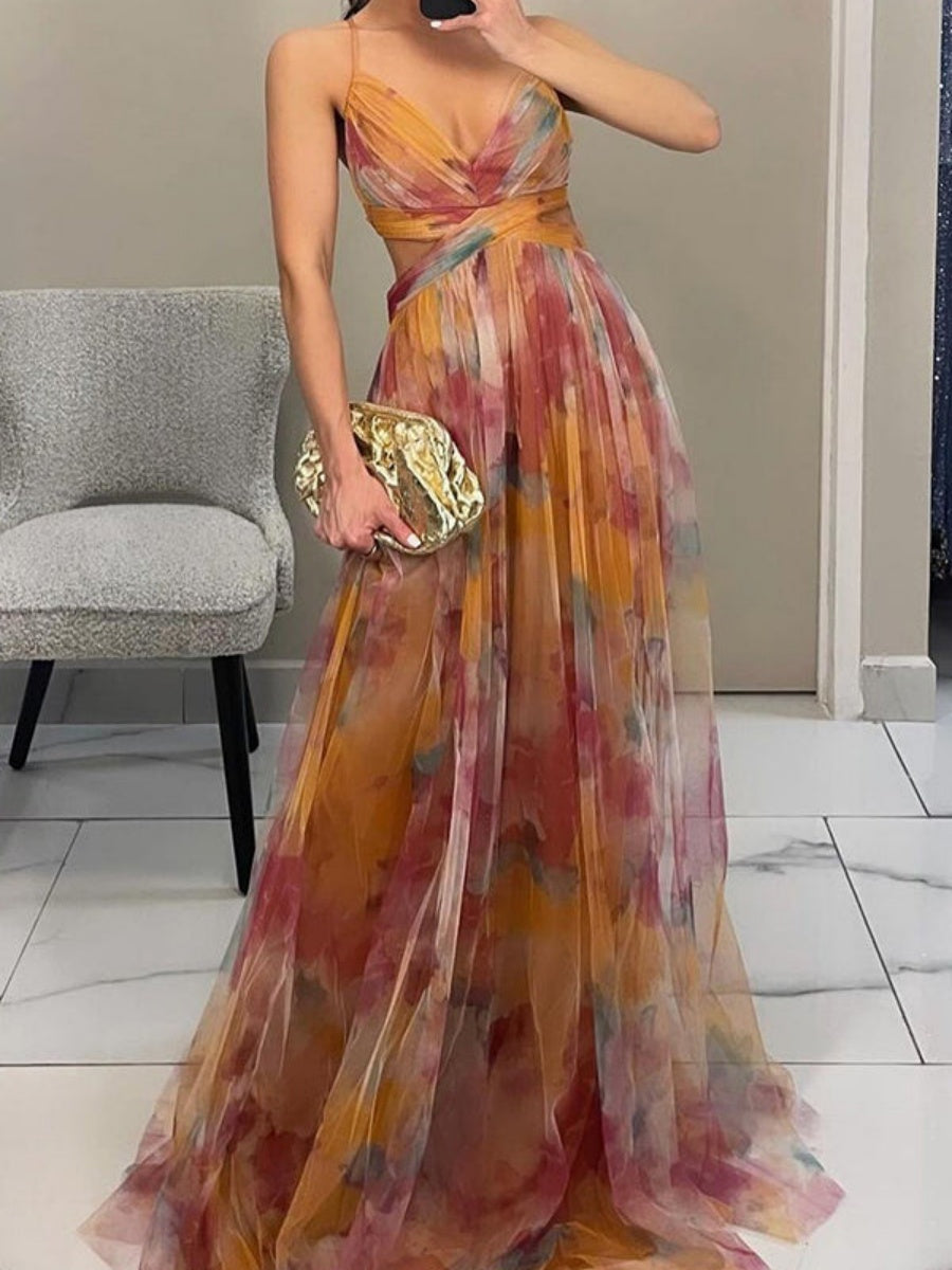 Women's Floral Maxi Dress in Floral for Date Night