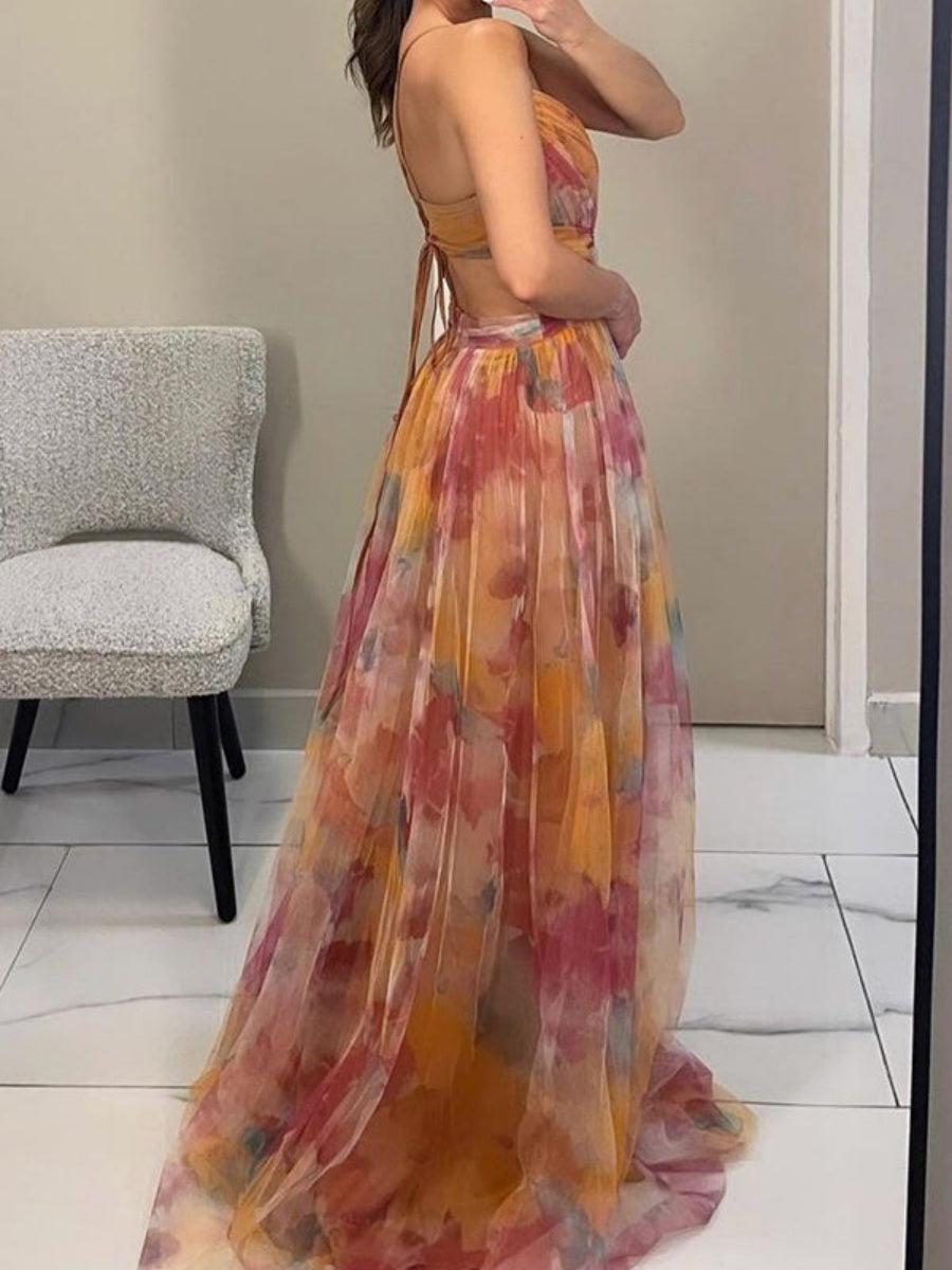 Women's Floral Maxi Dress in Floral for Date Night