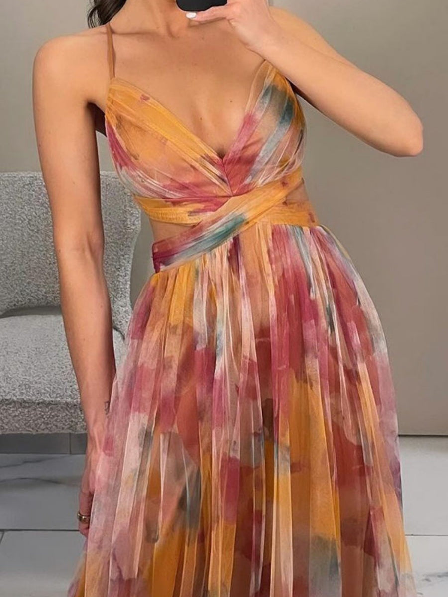 Women's Floral Maxi Dress in Floral for Date Night