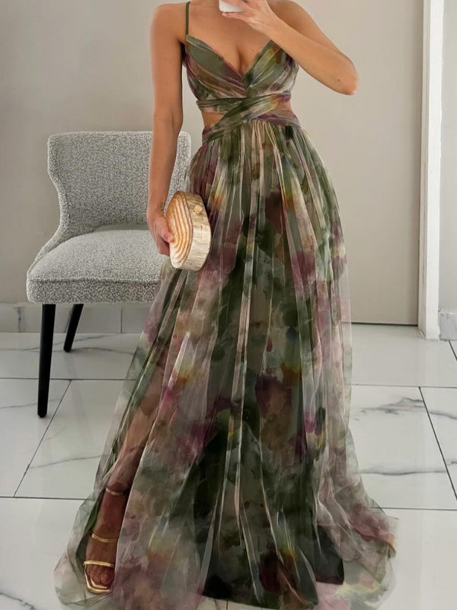 Women's Floral Maxi Dress in Floral for Date Night