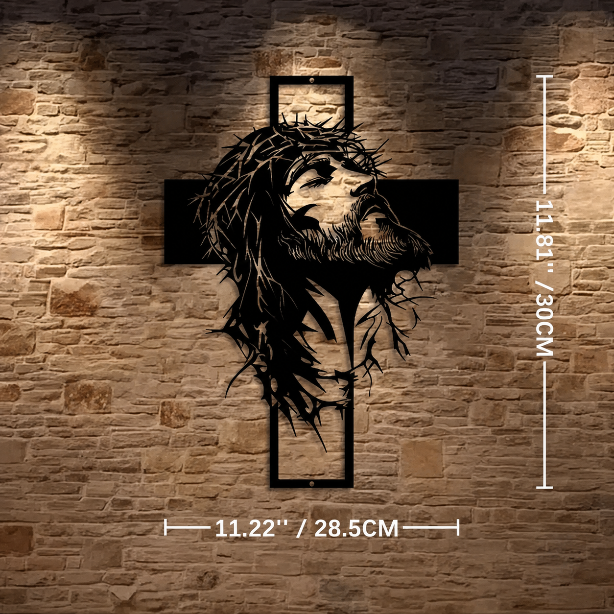 Crown of Thorns Jesus Cross Metal Wall Decor: Heartfelt Faith Statement