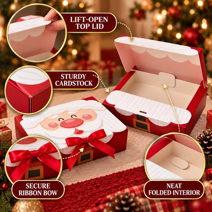 🎄Christmas Square Ribbon Gift Boxes🎁(1 style/6pcs)