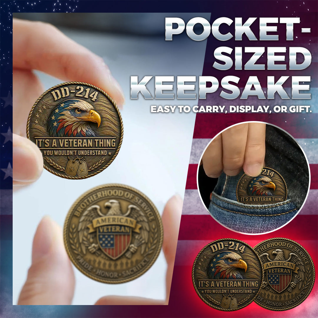 “DD-214 – It’s a Veteran Thing” Commemorative Coin🪙 | Honor, Pride & Brotherhood