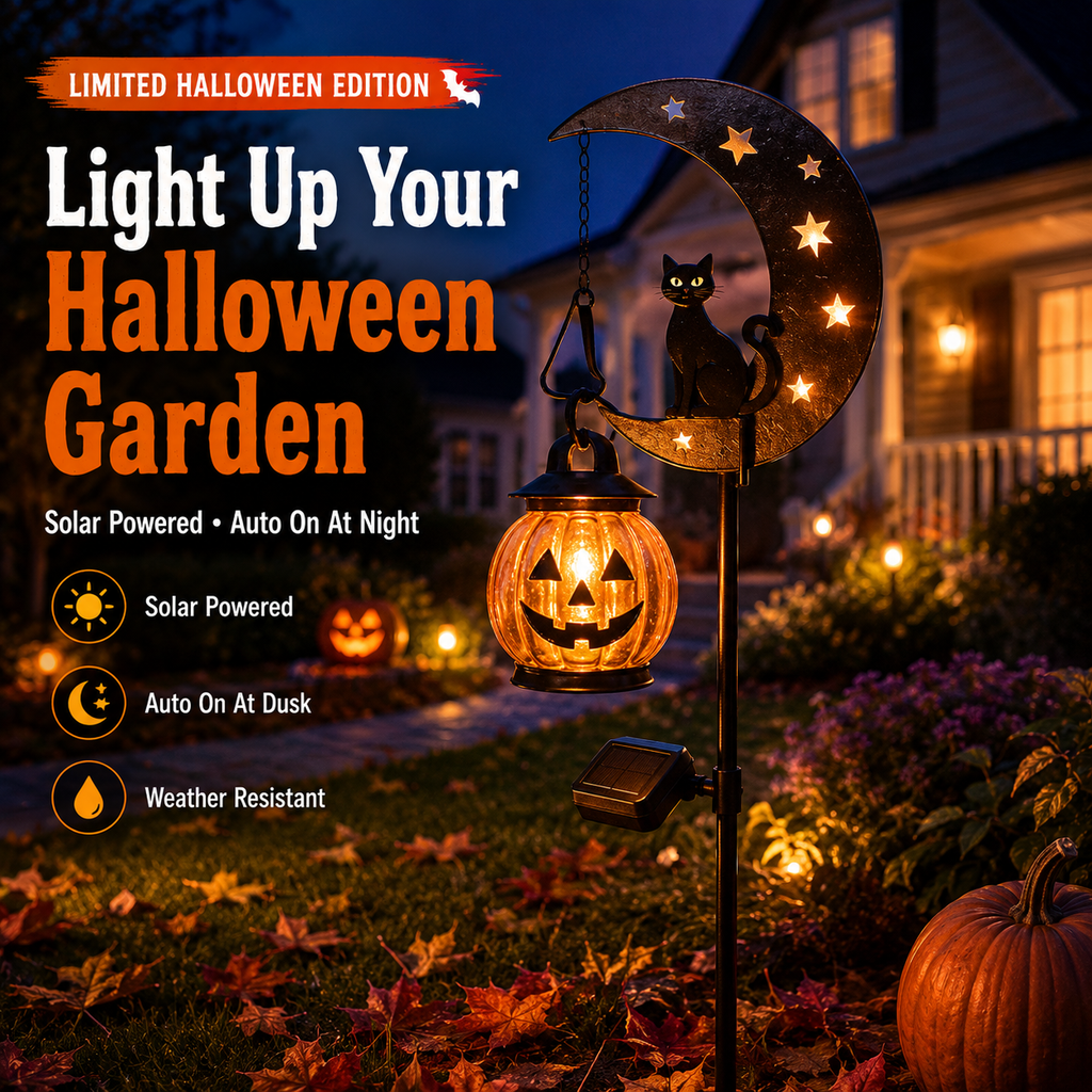Pumpkin Moon Garden Stake Light