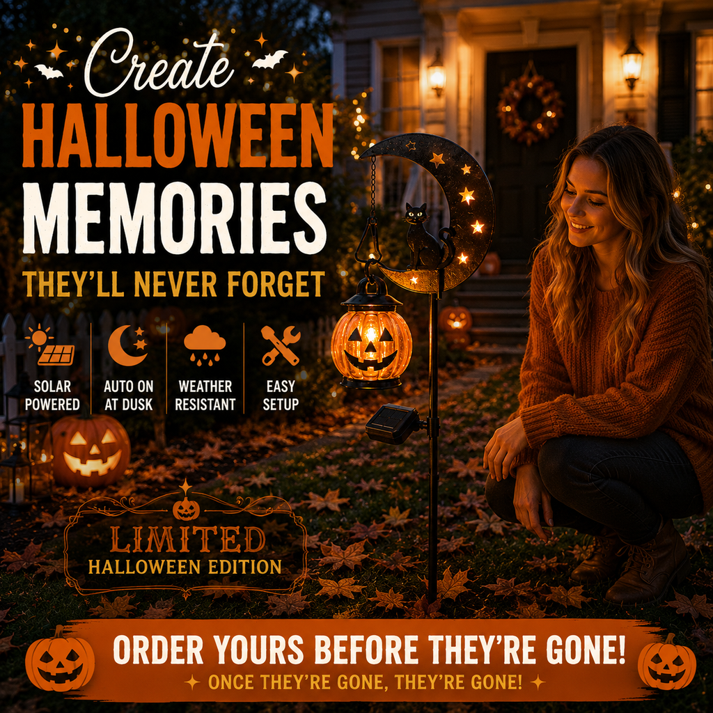 Pumpkin Moon Garden Stake Light
