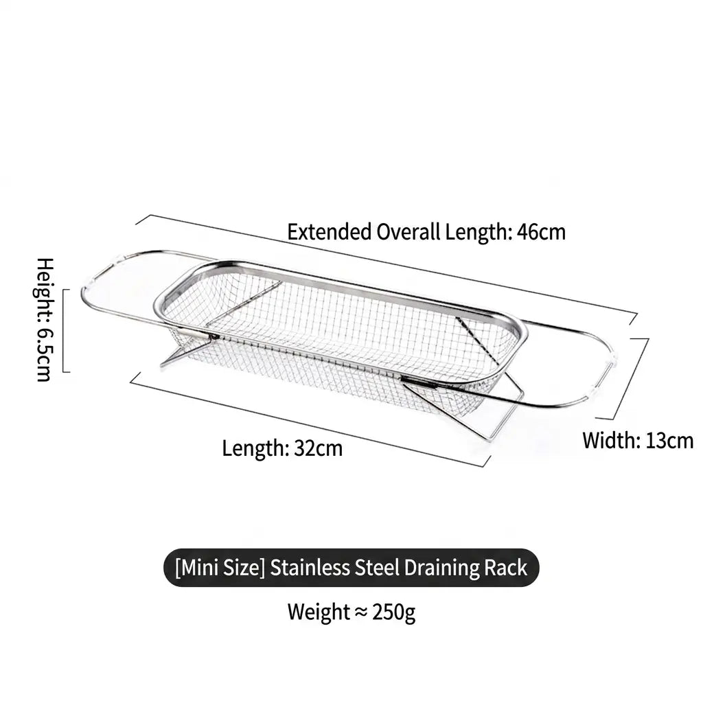 Stainless Steel Over-the-Sink Expandable Strainer Basket with Chopstick Holder