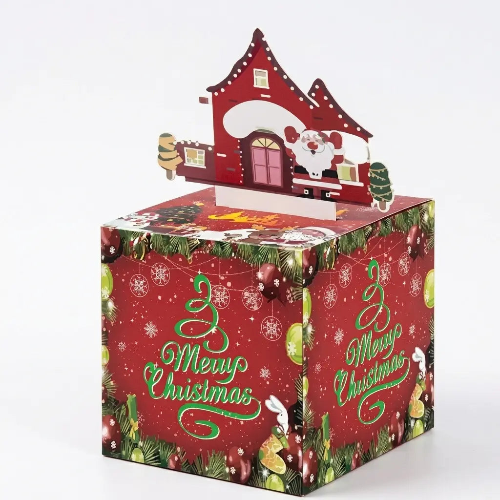 💵🎄 Christmas Money Pull Surprise Box 50 Fillable Pockets for Cash, Treats, Notes & More 🎁