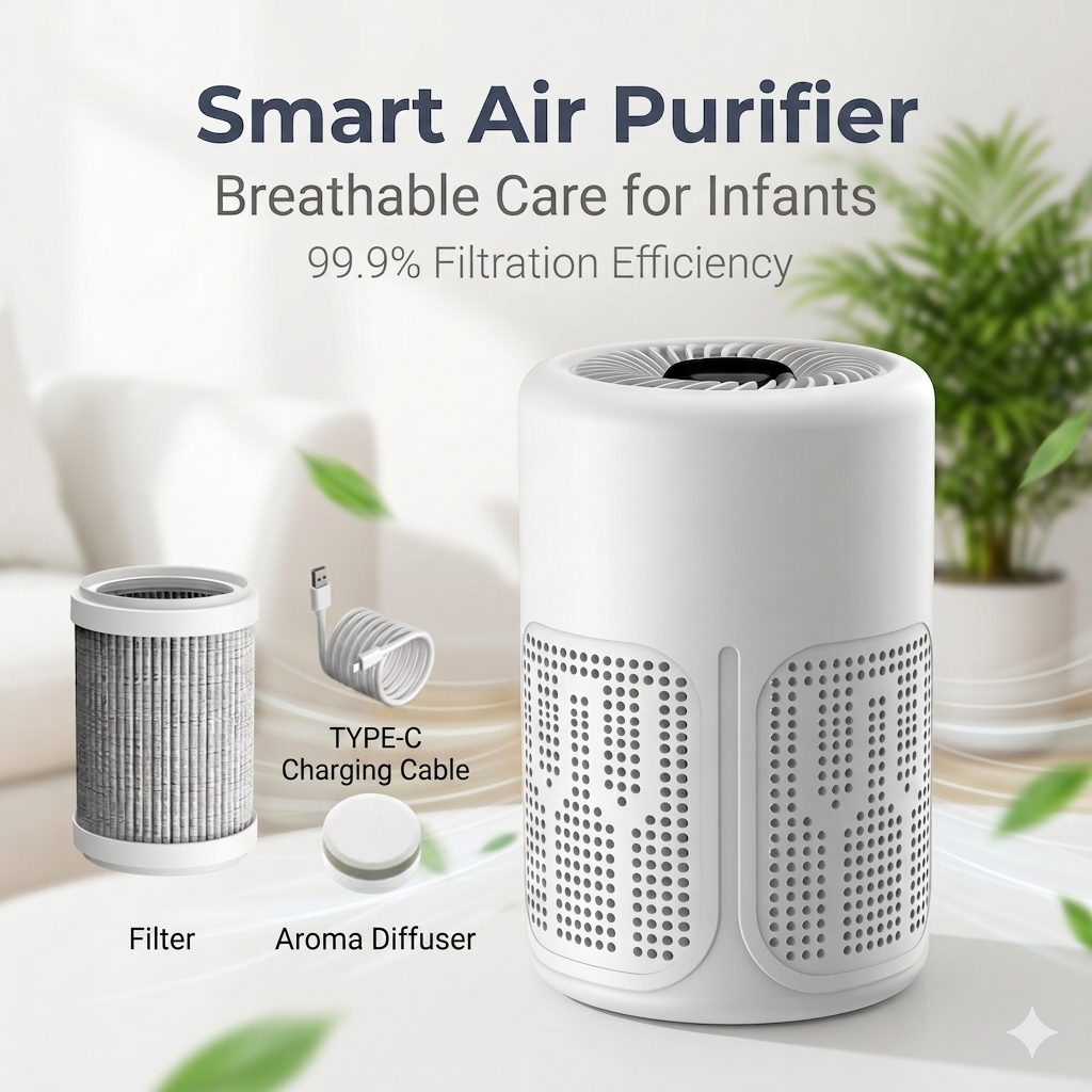 Air Purifier for Home Includes Filter & Aromatherapy Tablets