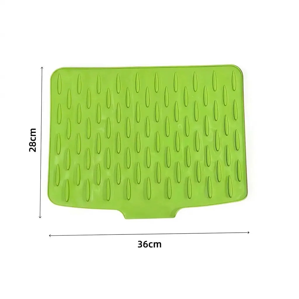 Sloped Silicone Dish Drying Mat, Self-Draining Heat-Resistant Non-Slip