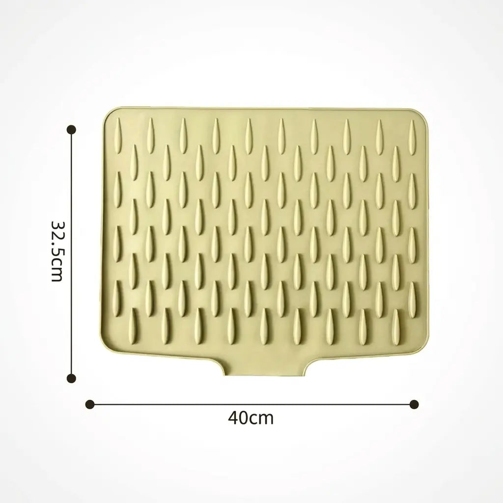 Sloped Silicone Dish Drying Mat, Self-Draining Heat-Resistant Non-Slip