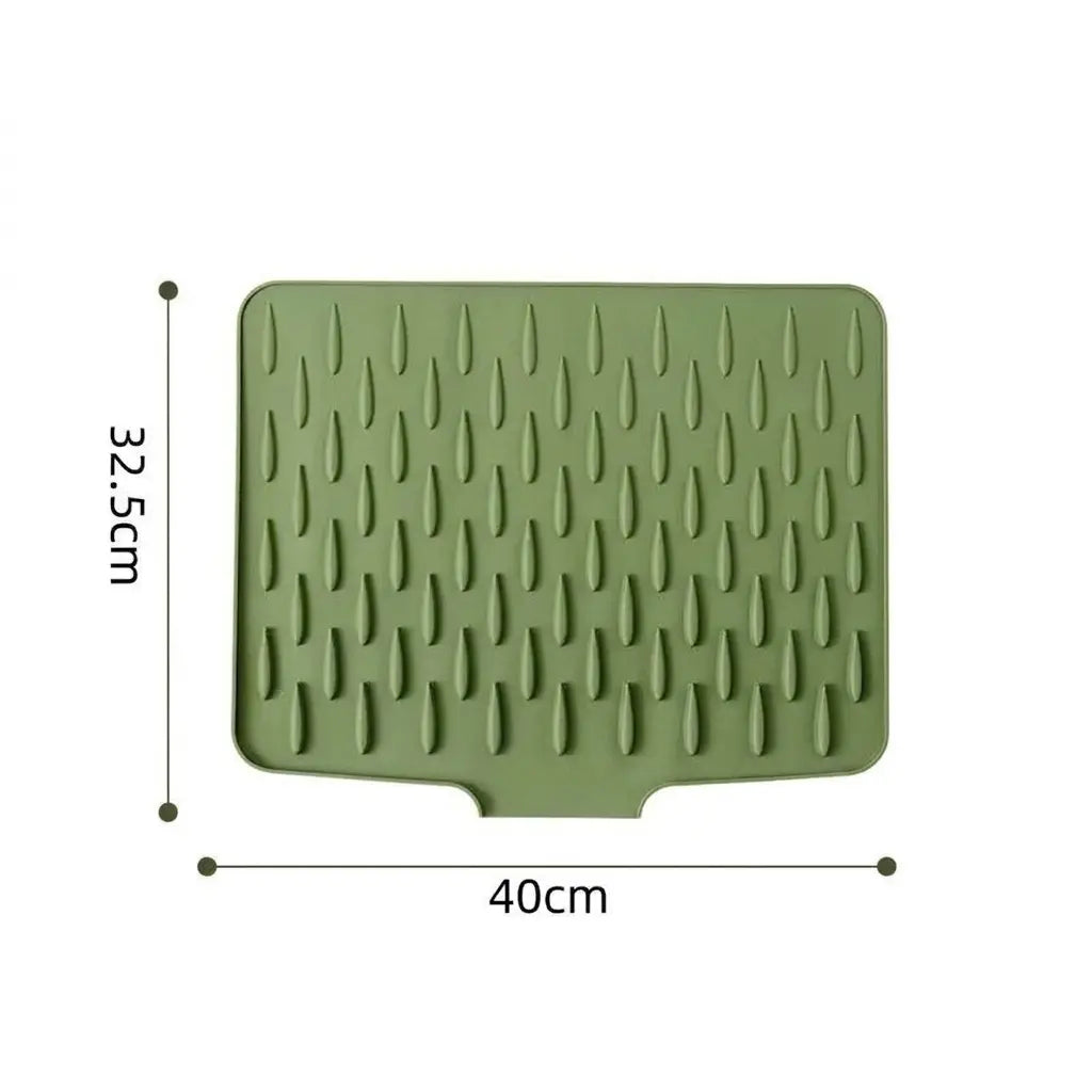 Sloped Silicone Dish Drying Mat, Self-Draining Heat-Resistant Non-Slip