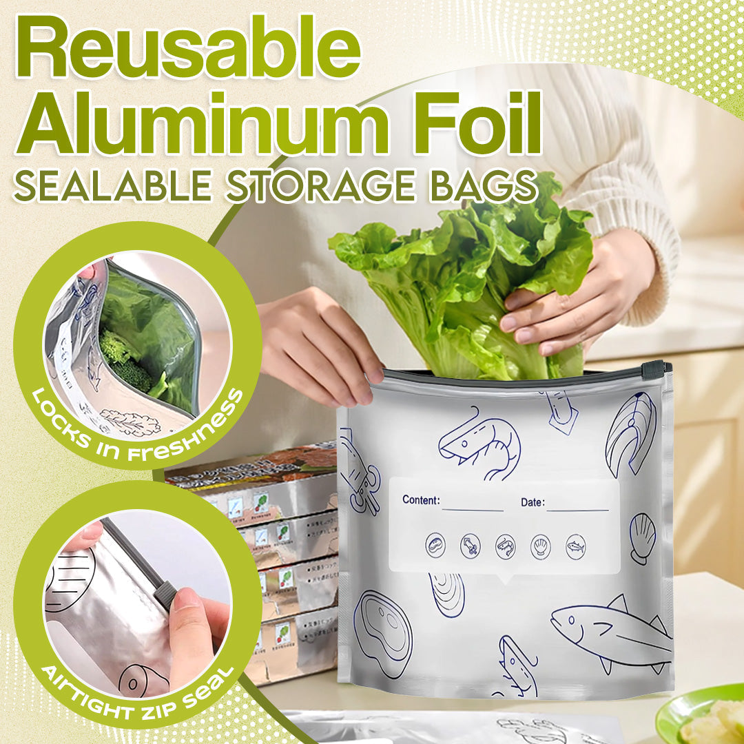 Reusable Aluminum Foil Sealable Food Storage Bags