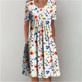Women's Floral Flowy Midi Dress in Floral for Date Night