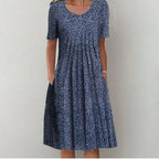 Women's Floral Flowy Midi Dress in Floral for Date Night