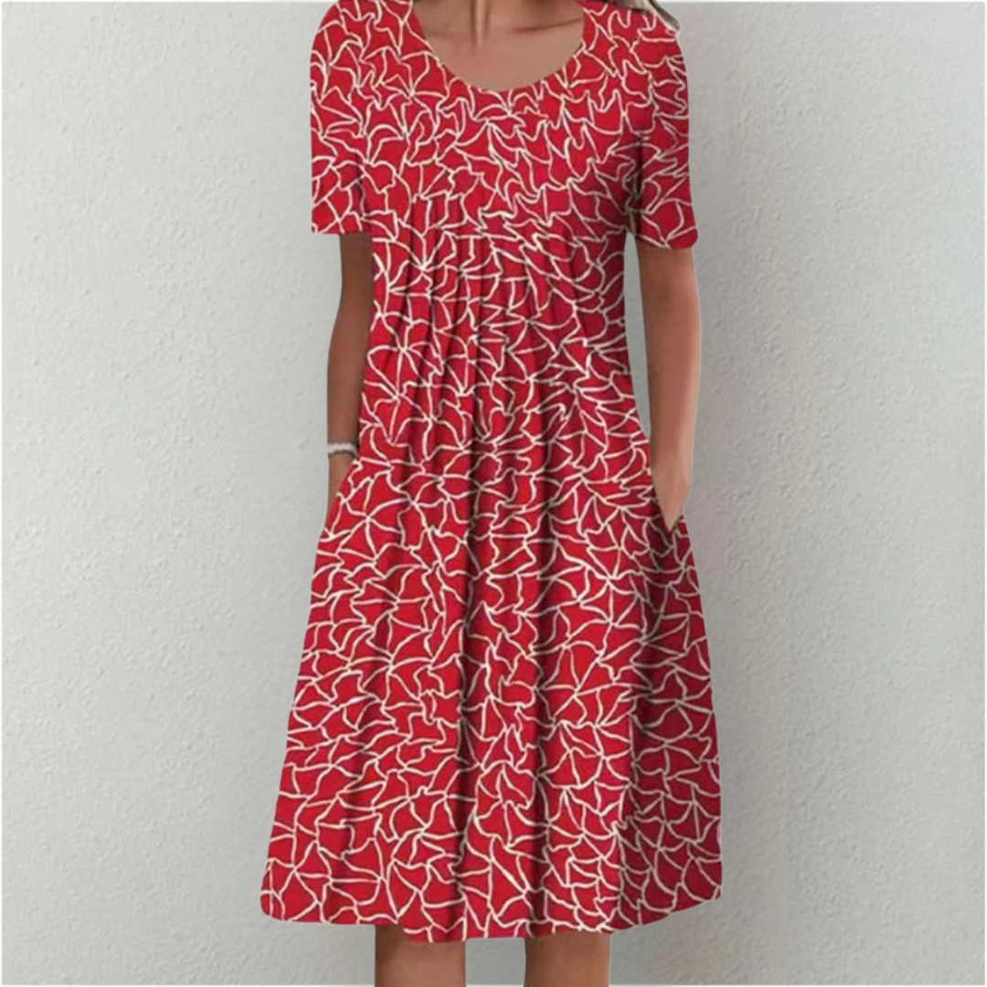 Women's Floral Flowy Midi Dress in Floral for Date Night