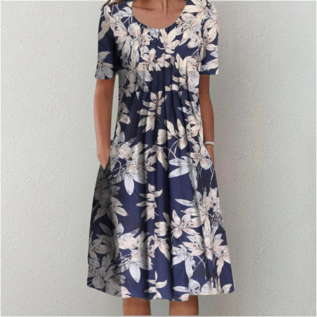 Women's Floral Flowy Midi Dress in Floral for Date Night