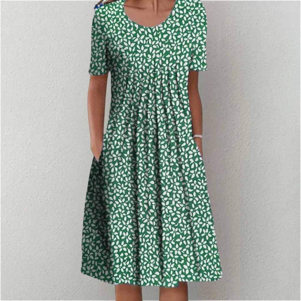 Women's Floral Flowy Midi Dress in Floral for Date Night