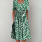 Women's Floral Flowy Midi Dress in Floral for Date Night