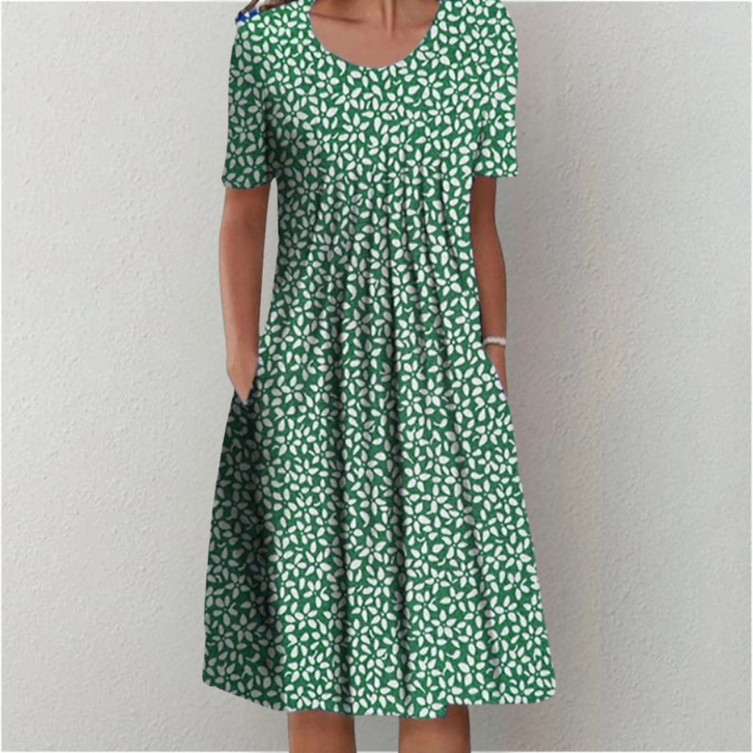 Women's Floral Flowy Midi Dress in Floral for Date Night