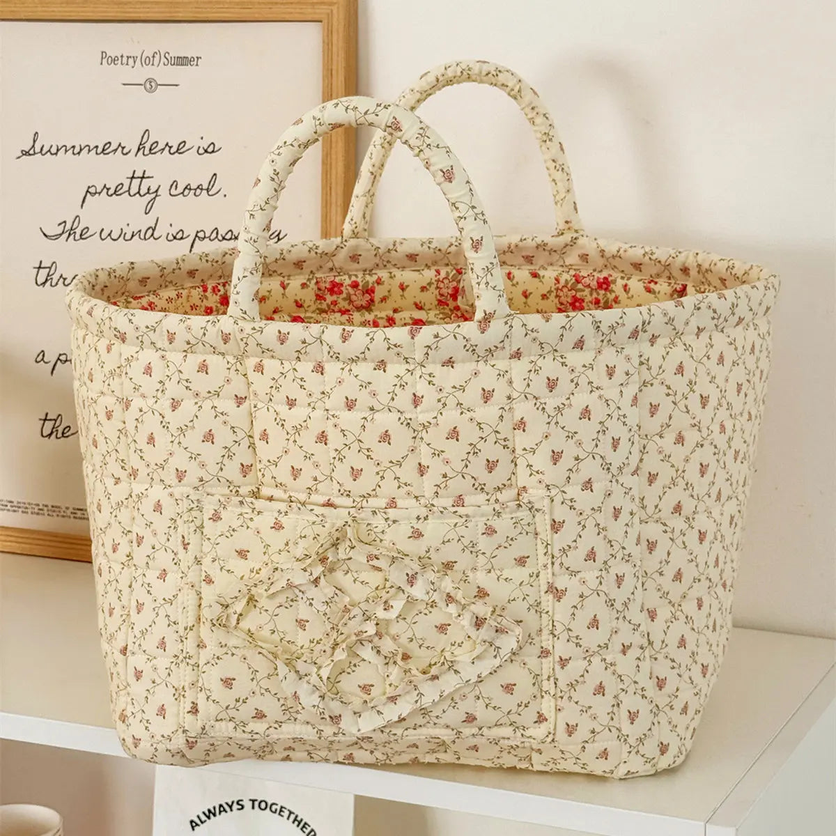 🔥 Machine Washable Floral Car Storage Basket  🌸📦