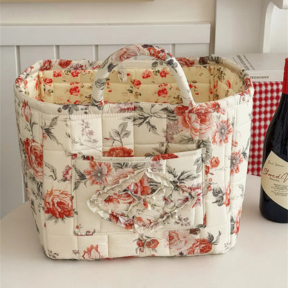 🔥 Machine Washable Floral Car Storage Basket  🌸📦