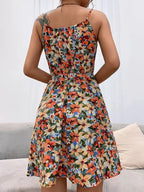 Women's Floral Midi Dress in Floral for Holiday and Resort