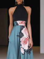 Women's Lace Swing Maxi Dress in Floral for Date Night