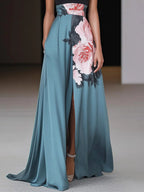 Women's Lace Swing Maxi Dress in Floral for Date Night