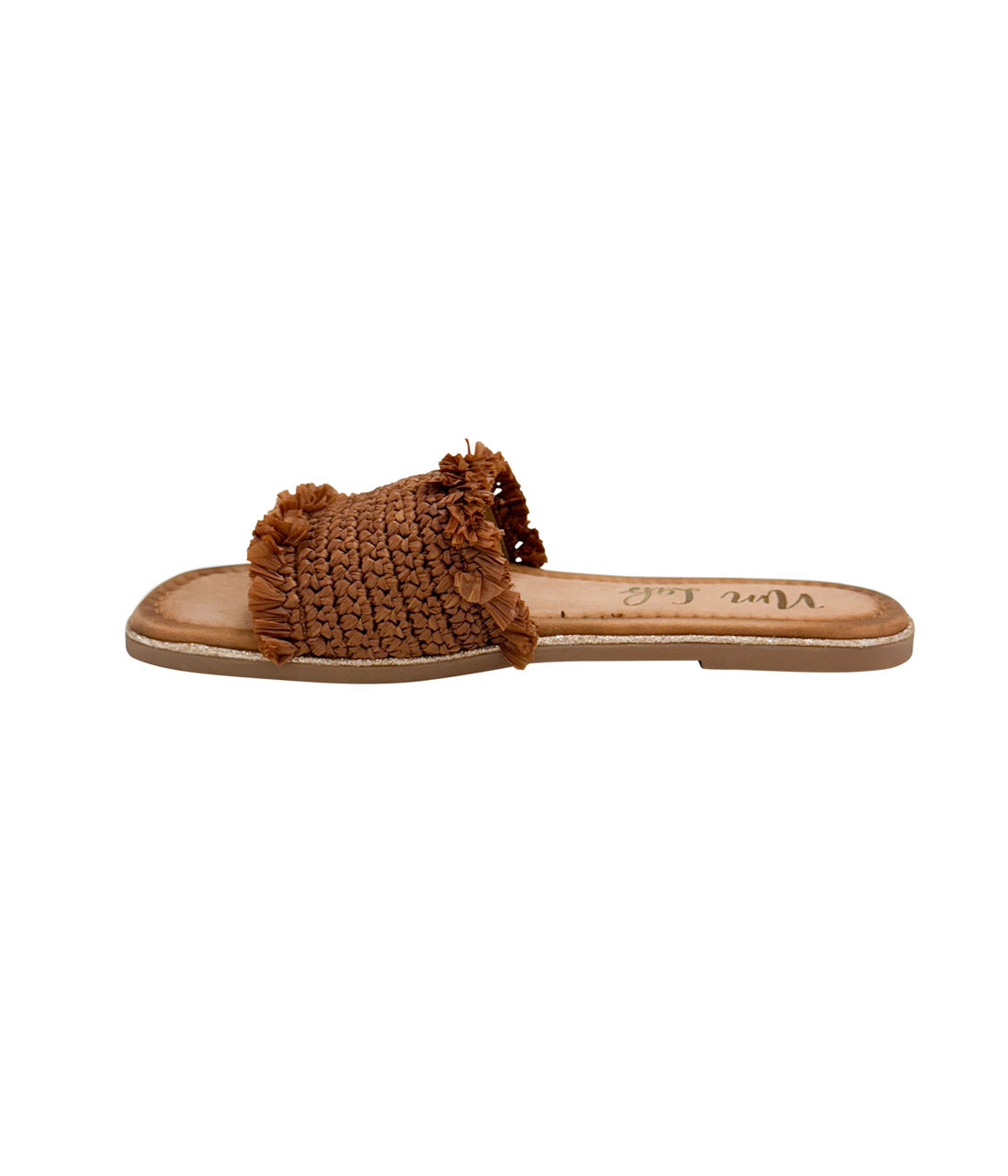 Women's Leather Flat Open-Toe Sandals in Tan with Cushioned Sole for All-Day Comfort