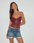 Women's Denim Shift Midi Dress in Burgundy for Everyday Wear