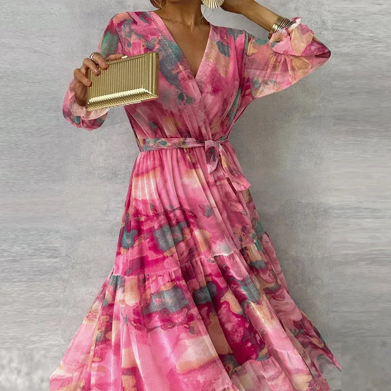 Women's Floral Midi Dress in Floral for Date Night