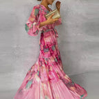 Women's Floral Midi Dress in Floral for Date Night