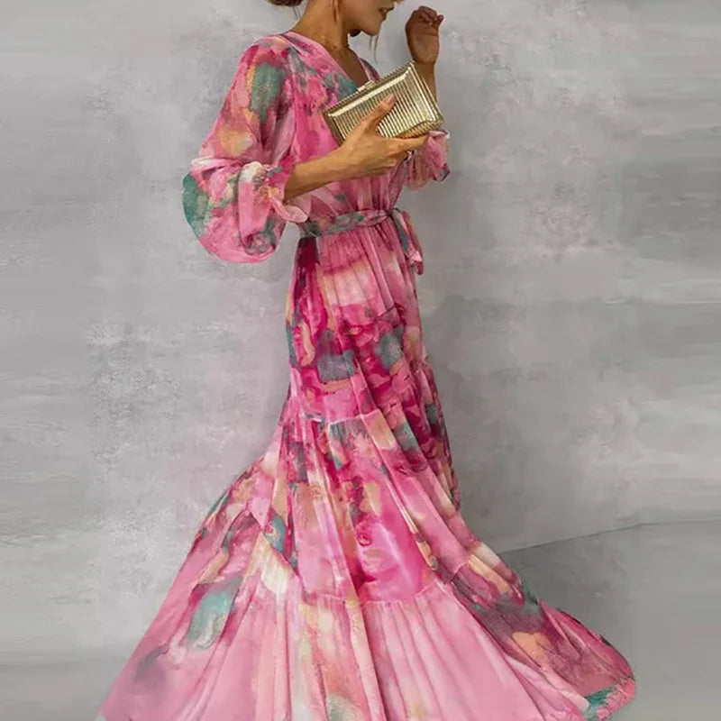 Women's Floral Midi Dress in Floral for Date Night