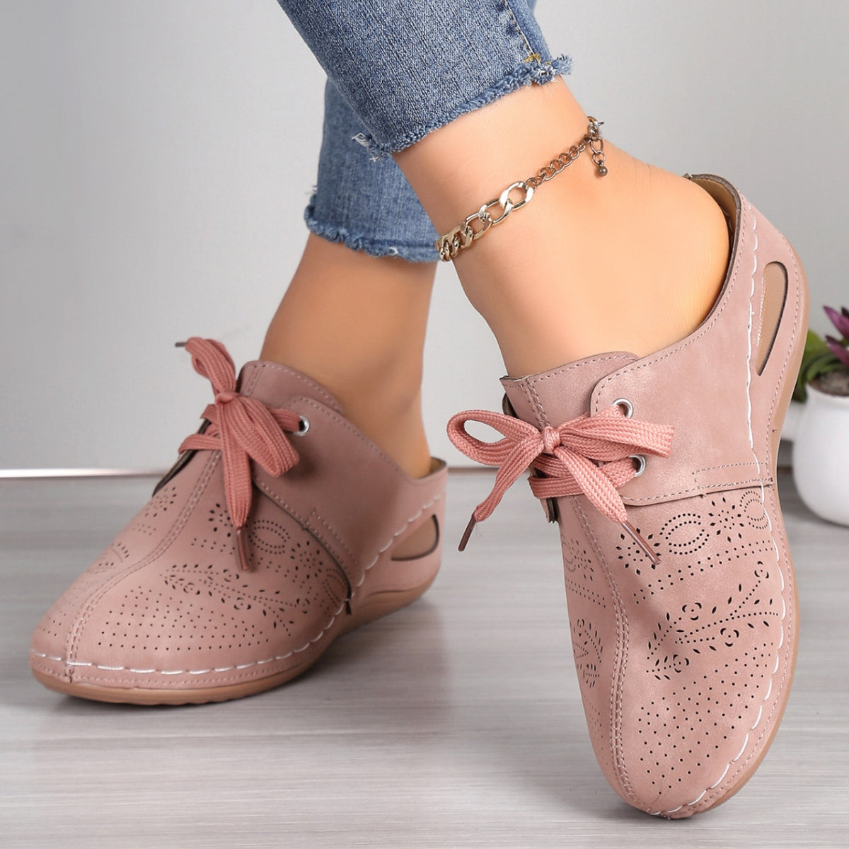Women's Lace Wedge Heel Sandals with Cushioned Sole for All-Day Comfort