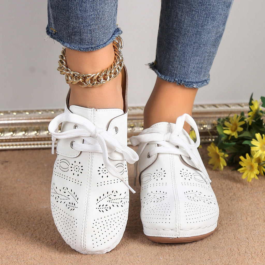 Women's Lace Wedge Heel Sandals with Cushioned Sole for All-Day Comfort