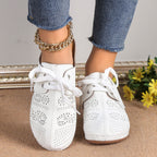 Women's Lace Wedge Heel Sandals with Cushioned Sole for All-Day Comfort