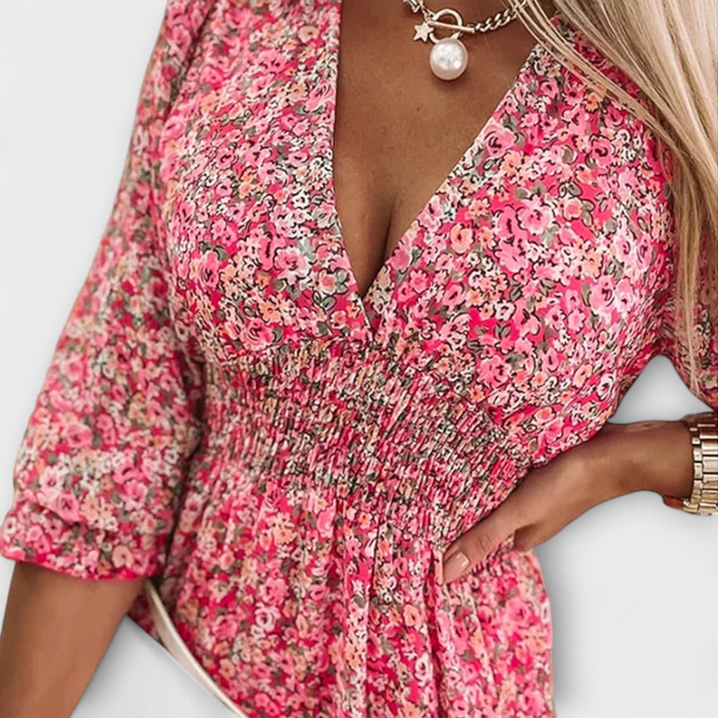 Women's Floral Midi Dress in Floral for Date Night