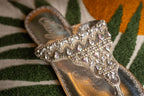Women's Leather Flat Open-Toe Sandals in Silver with Cushioned Sole for All-Day Comfort