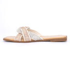 Women's Lace Flat Open-Toe Sandals with Cushioned Sole for All-Day Comfort