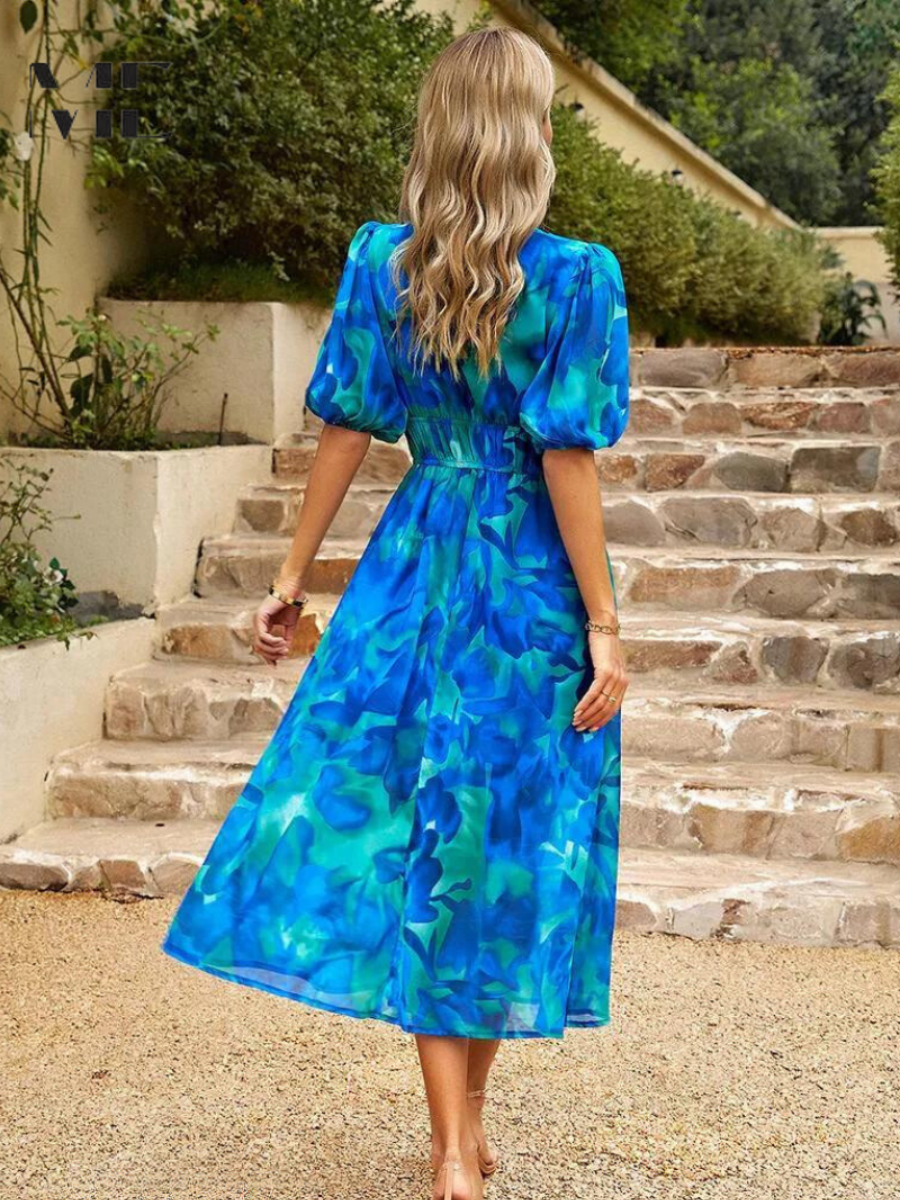 Women's Floral Midi Dress in Floral for Date Night