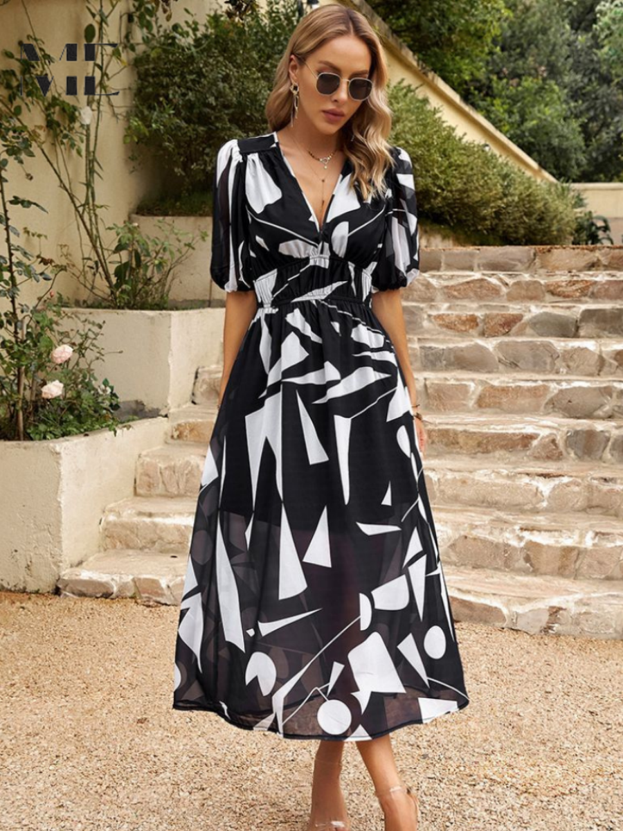 Women's Floral Midi Dress in Floral for Date Night