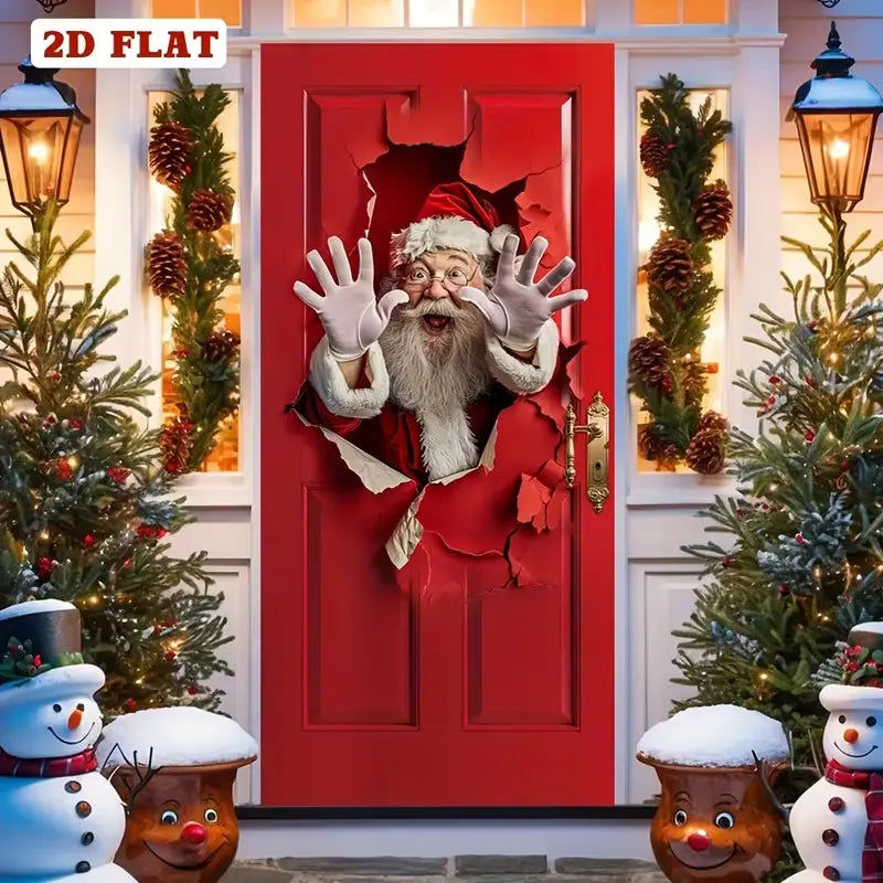 🎄 Christmas Door Makeover Cover Transform Your Front Door Into A Magical Holiday Entrance In Seconds(78.7 × 35.4in)