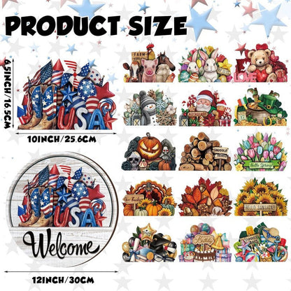 🔥 16 Pcs Interchangeable Welcome Sign for Front Door