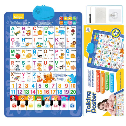 Interactive Talking Alphabet Poster — Bilingual English-Spanish, Games & Songs